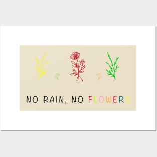 NO RAIN NO FLOWERS Posters and Art